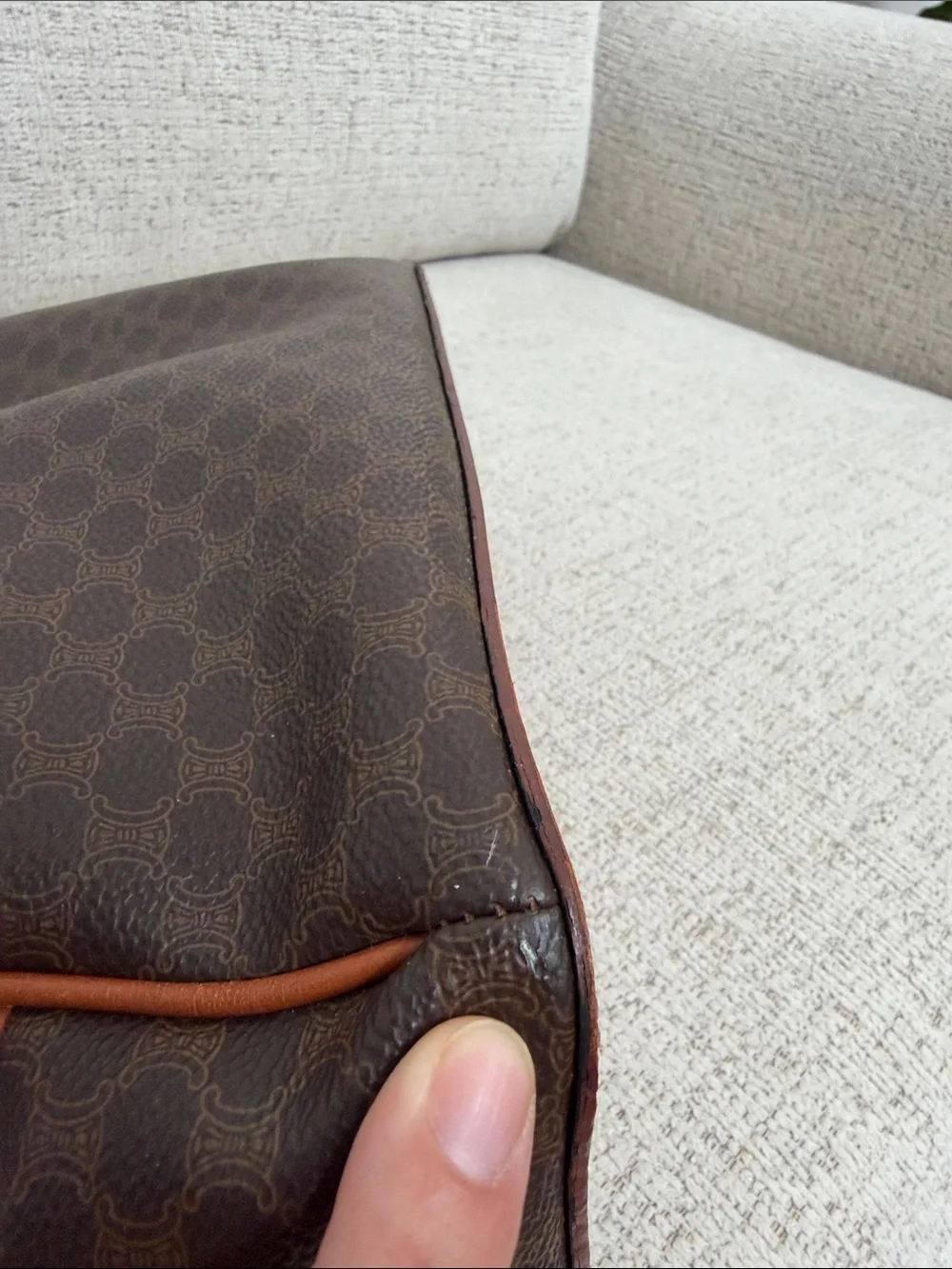 1994 Celine Triomphe Macadam Monogram Dome Satchel